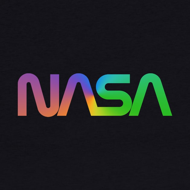 Colorful rainbow NASA Worm logo by stickerfule